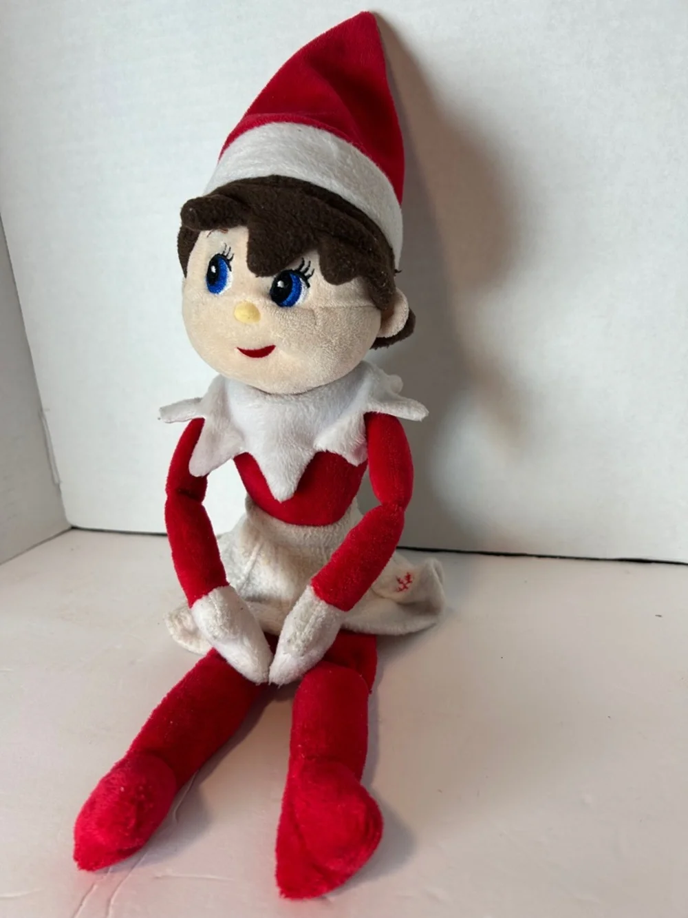 Girl ELF Shelf Sitter Plush Stuff Toy Christmas Holiday Doll Decor Embroidered